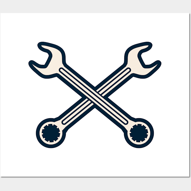 Wrench Cross Wall Art by ShirtyLife